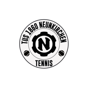 TUS Neunkirchen - Tennis Logo des TuS 1860 Neunkirchen Tennis mit stilisiertem "N" und Tennisschlägern.